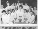 The new Aikido class lines up behind instructor Tony Brown